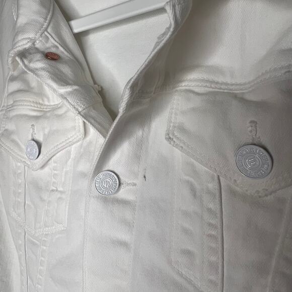 Mother White Denim The Bully Cropped Jacket Size Medium - Picture 6 of 10